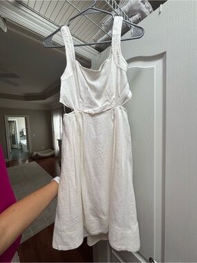 Sleeveless Cream Cutout Mini Dress
